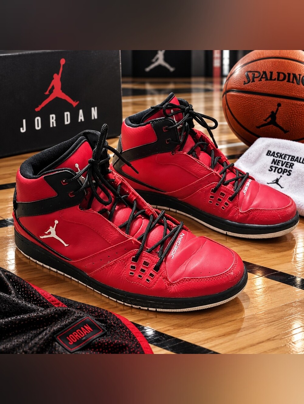 Men's Jordans Red and Black Shoes Size 11